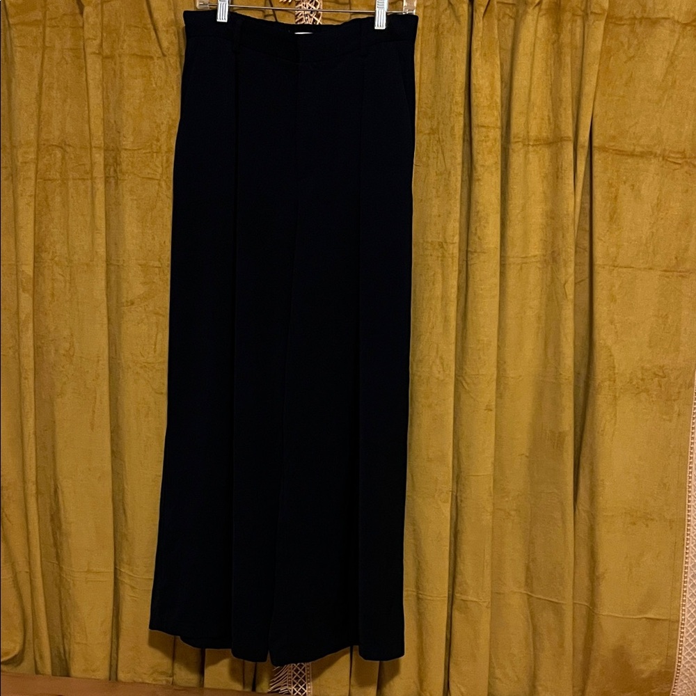 Elegant Navy Wide Leg Women's Pants